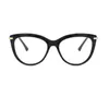 Crystal Frame Clear Lens Glasses Women Vintage Retro Cat Eye Glass Pink Female Optical7409577