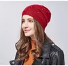 lã de inverno chapéu malha moda- gorros de moda feminina Skullies casuais ao ar livre tampas de esqui quentes grossas chapéus para as mulheres