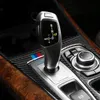 Carbon Fiber Car Inner Control Gear Shift Cover Trim Inredning Stall Dekoration Dekorativ Panel Klistermärke för BMW E70 E71 X5 X6 Tillbehör