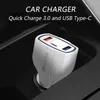 QC3.0 Mini Dual USB Car Charger 2 Port Charger Double USB Plug 7A 35W Universal Charging Adapter Type C Fast Charger Quick Charging Cell Phone Chargers with retail box