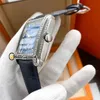 ニューゴンドロ5124G-011スチールケースダイヤモンドベゼルホワイトインナーブルーダイヤル自動メンズウォッチブルーレザーストラップスポーツウォッチHello_Watch E134