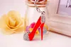 Keychains Lanyards Women Bag Charms Keychain Car Keys Holder Keyring Crystal High Heel Shoes Key Chains Jewelry Gifts