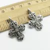 50PCs Flower Cross Charms Pendants Retro Smycken Tillbehör DIY Antik Silver Hänge För Armband Örhängen Keychain 26 * 18mm