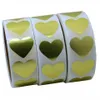 1inch Heart Shape Blank Gold Roll Adhesive Sticker Label 1000pcs Package Seal Bottle Gift Label DIY Handmade Stickers