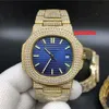 Orologi da uomo con diamanti in oro Cinturino in acciaio inossidabile dorato Orologio da boutique di moda Orologi casual automatici con superficie colorata multi-specifica