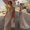 Lateat Mermaid Backless Dress Deep V Neck Appliqued Beads Sequined Wedding Dresses Reception Plus Size Sweep Train Bridal Gowns es