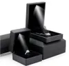 LED Lighted Gift Box Earring Ring Wedding Black Jewelry Display Packaging Lights