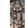 Vintage konopie liny wisiorek światła żelaza retro żyrandol oświetlenie oprawy podwójne warstwy żelaza lampa do roślinnego zatoki kawy pokój dzienny