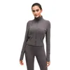 Naked-feel Fabric Slim Fit Yoga Sport Jacket Women Full Zipper Ribbed Gym Fitness Coat with Two Pocket/Thumb Holes top