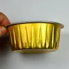 130mlゴールデンアルミホイルカップマフィンカップケーキベーキングベーキングユーティリティRamekin Cup1560628用のプラスチックカバー