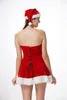 Feminino sexy papai noel trajes adulto natal feriado fantasia vestido com chapéu define trajes de natal sexy limpar peito re262n