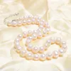 Collana di perle d'acqua dolce naturali alla moda 8-9mm Gioielli di perle quasi rotonde per regalo da donna X912