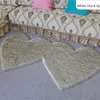 Shaggy Shag Tapetes de piso Faux Fur Double Heart Forma Fluffy Tapetes para cadeira de assento PAD Home Deco