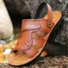 sapatas do verão homens sandálias sapatos masculinos de couro sandálias de praia de designer sandálias ao ar livre sapatos abertos homens Sepatu deslizamento na pria saida de praia 2019