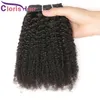 Extensions Full Head Afro Kinky Curly Clip In Extensions 1B Natural Black Peruvian Virgin Human Hair Weave Clip Ins 8pcs 120g/set Fast Delive