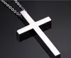 n237 Choose color stainless steel Cool mens shiny cross pendant necklace chain silver color / gold/ black for Friend gifts 24''