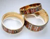 Klimt série 18k banhado a ouro esmalte pulseira pulseira para mulher top qualidade pulseiras pulseiras largura 30 mm moda jóias para presente