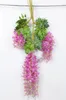 12st Silkblomma Konstgjord blomma Wisteria Vine Rattan Wedding Centerpieces Dekorationer Bouquet Garland Home Ornament