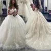 Élégant hors épaule princesse robe de bal robes de mariée à plusieurs niveaux Tulle dentelle Appliques balayage train robe de mariée robes de mariée robes de bal