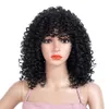 14 inch korte afro kinky krullende pruik synthetische pruiken voor vrouwen zwart natuurlijk afro haar