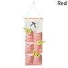 Cotton&Linen Fabric Striped Hanging Storage Bag Multilayer Behind Doors Wall Hang Bags 13 Pockets 8 Pockets Sundries Organizer