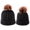 Parentchild Pom Beanie Anne Baby çocuklar eşleşen örgü yün pom bobble şapka kış ılık beanie cap ooa74339167957