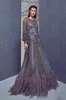 Luxe fourrure perlée 3D Applique une ligne robe de bal Vintage Quinceanera robes longue formelle fête robe de soirée