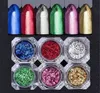 Magic Mirror Chameleon Glitter Nail Flakes Pulverguld Silver Red Oregelbundet Paillette Manicure Nail Decoration XB1