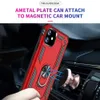 New For Iphone 11 pro X XS max Hybrid Rugged Shockproof Armor Stand Case For Samsung Note 10 S10 Plus Metal Ring Magnetic Car Holder Cover