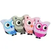 Anneau de dentition hibou en Silicone, mignon, qualité alimentaire, pendentif hibou, jouets pour bébé, collier sensoriel à croquer, cadeau d'infirmière, soins pour bébé