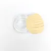 5ml 8ml Clear Glass Cream Wax Accessories Thick Oil Container Wood Grain Plastic Lid Glass Jars Tank Cosmetic Jar Containers Packing Box