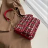 Hbp bolsa de bagagem de viagem bolsa de ombro embreagem moda retalhos cor tweed crochê xadrez feminina corrente duffle purse255q