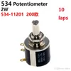 Potentiomètre bobiné multitours de précision 534-11201 534 200R 2W