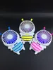 Novelty Lighting Handy c Mini Bee Handle Charging Electric Fans Thin Handheld Portable Luminous Night Light For Home Office Gifts 3 Colors