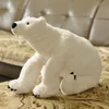 моделирование животных полярный медведь плюшевые игрушки морские животные белый медведь реалистичные игрушки для детей детский сад реквизит деко 24 дюймов 60 см DY50752