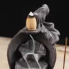 Fumo a riflusso Bruciatore di incenso in ceramica Cono Supporto per bastoncini Incensiere Articoli per l'arredamento neri Decorazione Base per fornace domestica