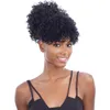 Mänskligt hår afro kinky hästsvans för svart kvinnor klipp i hårförlängning kinky lockiga ponytails dragsko naturligt moily hästsvans hårstycke 120g