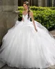 Gorgeous Ball Gown Wedding Dress With A Big Petticoat 2023 Vestido De Noiva Princesa Beading Crystal Neck Lace Up White Bridal Gowns