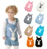 Wielkanoc Baby Girls Boys Rabbit Pom Ogona Dzianiny Pajaciki Niemowląt Bunny Bunny Jumpsy 2020 Moda Boutique Dzieci Wspinaczka Ubrania M1147