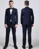 Custom Made Damat smokin Groomsmen Bir Düğme Notch Yaka Sağdıç Erkek Damat Düğün Erkek Blazer Suit (Ceket + Pantolon)