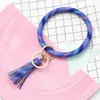 Luipaardafdruk PU Leer sleutelhanger Bracelet Bangle Keyring Cirkel Key Ring Leather Lederen Tassel Bracelet Holder Fashion Jewelry3175797