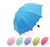 Lady Prenses Sihirli Çiçekler Dome Şemsiye Güneş / Yağmur Katlanır Şemsiye Prain Kadınlar Için Şeffaf Şemsiye Pirinç Knuckles
