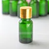 Le compte-gouttes vert en gros met en bouteille l'emballage cosmétique en verre de 10ml pour l'huile essentielle