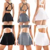 Summer High midja mesh sexig yoga kvinnliga shorts kjol dam tennis golf byxor skirtyoga kläder fitness sportbyxor13730658