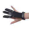 60ピースアーチェリー手袋3指手作りプレミアムクオリティレザーガード撮影指保護具カラー黒と茶色