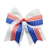 Hairbands American Flag Swallowtail Bow Strip Stars Elastic Hair Band Large Bow Ponytail Holder Fashion Hair Accessories 6 Designs DHW3625