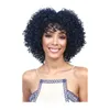 nuova acconciatura capelli brasiliani neri African Ameri short bob parrucca riccia crespa naturale Parrucca riccia crespa di capelli umani di simulazione con frangia per le donne