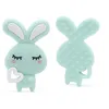 Anneau de dentition en Silicone lapin, Animal mignon, jouet de dentition pour bébé, perles à mâcher, pendentif en Silicone sans BPA, collier d'allaitement DIY, jouet à mâcher pour tout-petits