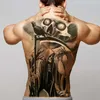 Halloween body stickers mannen grote tijdelijke tattoo waterdichte big full back tattoo voor heren tatoeages overdraagbare nep tatoo sexy