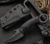 Outdoor Survival Prosty nóż D2 satynowy / czarny kamień Blade Black G10 Pełny tang rączka z kydex
